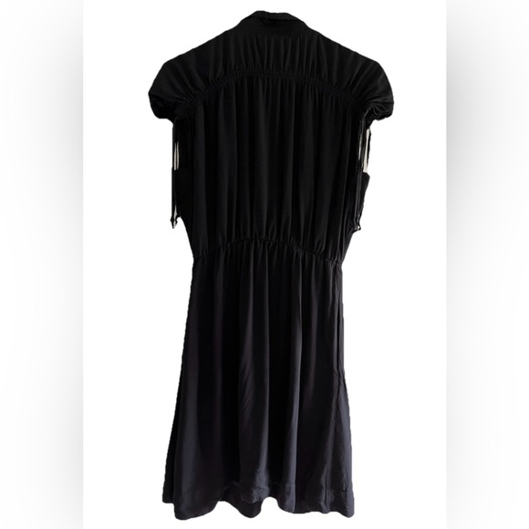 Anthropologie Maeve Carlotta Ruched Shirt Dress Black Sun dress sundress Size S - Picture 3 of 4